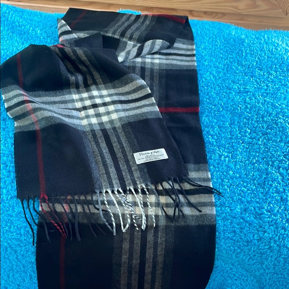 Preston and York Classic Black and Gray Plaid Scarf